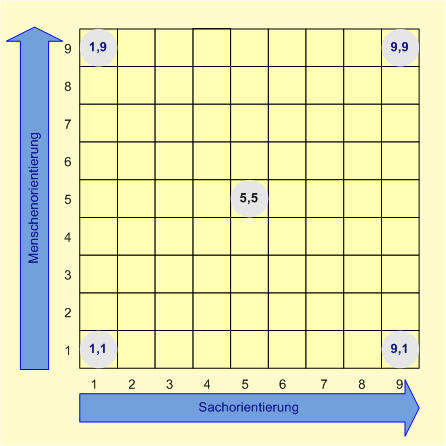 Grid Verhaltensgitter nach Blake-Mouton